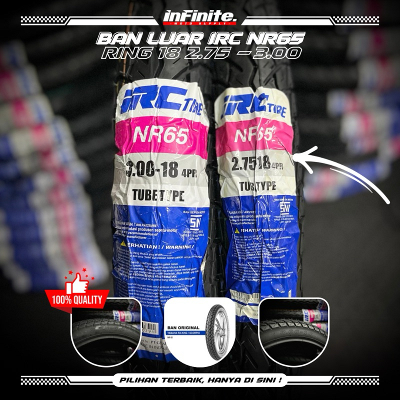 BAN LUAR IRC NR65 RING 18 275-300 RX KING / SCORPIO DLL ORIGINAL IRC