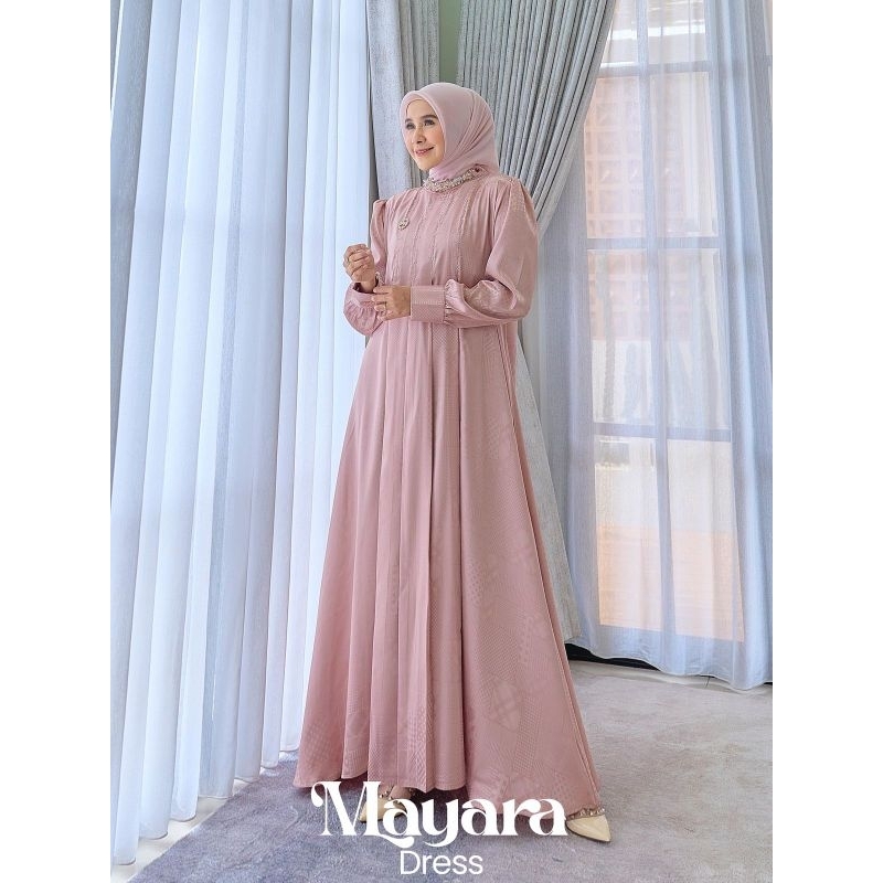 MAYARA DRESS / GAMIS PESTA WANITA/ KOLEKSI GAMIS LEBARAN ORI BY MAREVI ( ADA SIZE STANDAR DAN JUMBO)