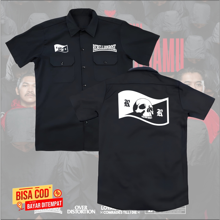 KEMEJA WORKSHIRT REBELLIONROSE BEST SELLER DISTRO