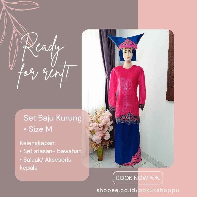 SEWA / RENTAL BAJU KURUNG BAJU TRADISIONAL (PINK-BIRU)