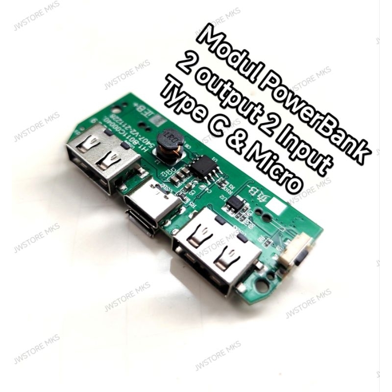 Modul Powerbank 2 output 2 input Type C & Micro (copotan normal)