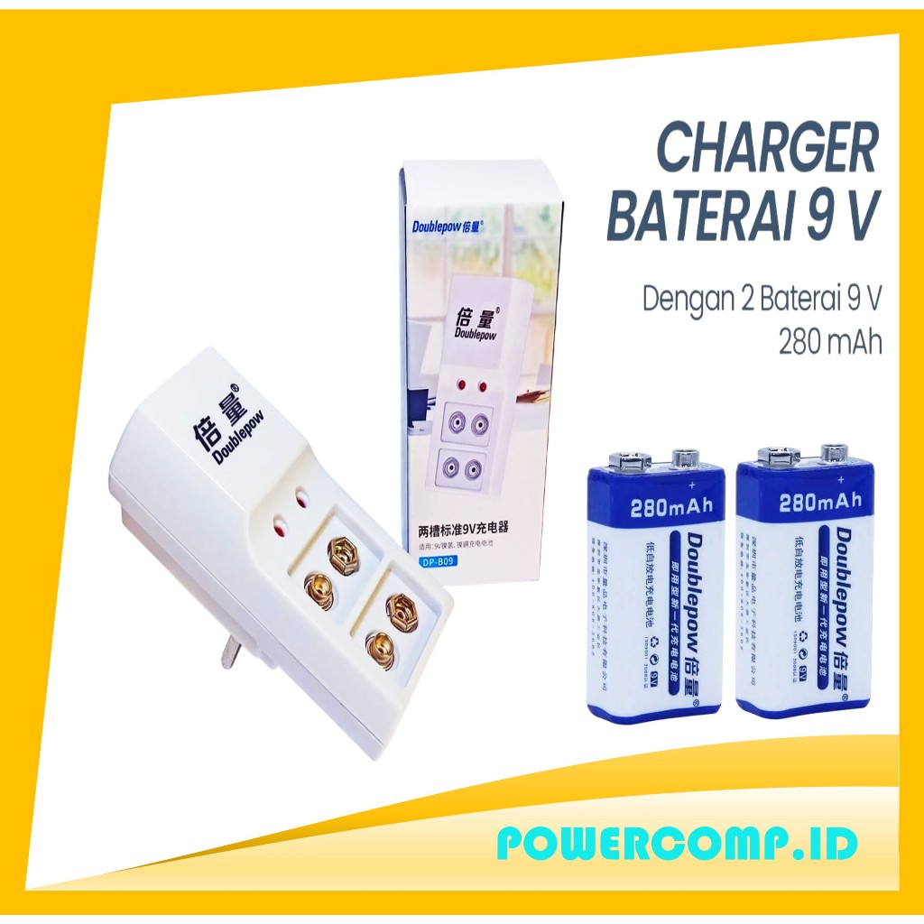 Doublepow Charger Baterai 9V Charger Batre 9V Baterai Cas? Baterai Recharger 9V Baterai 9V Charger B