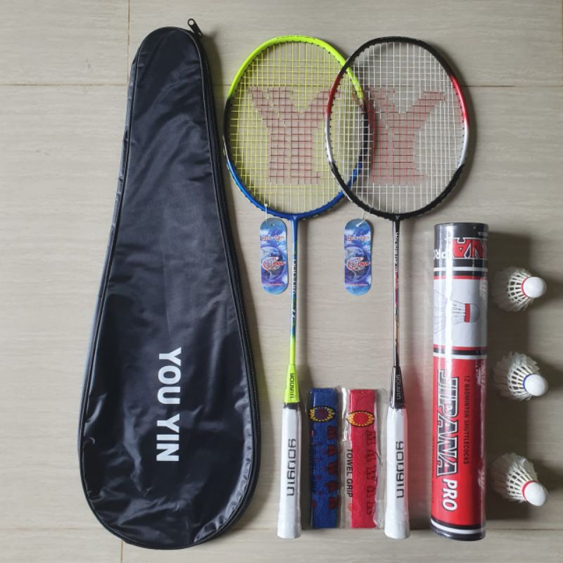 Raket Badminton Lengkap 2 Raket Tas Kok Komplit