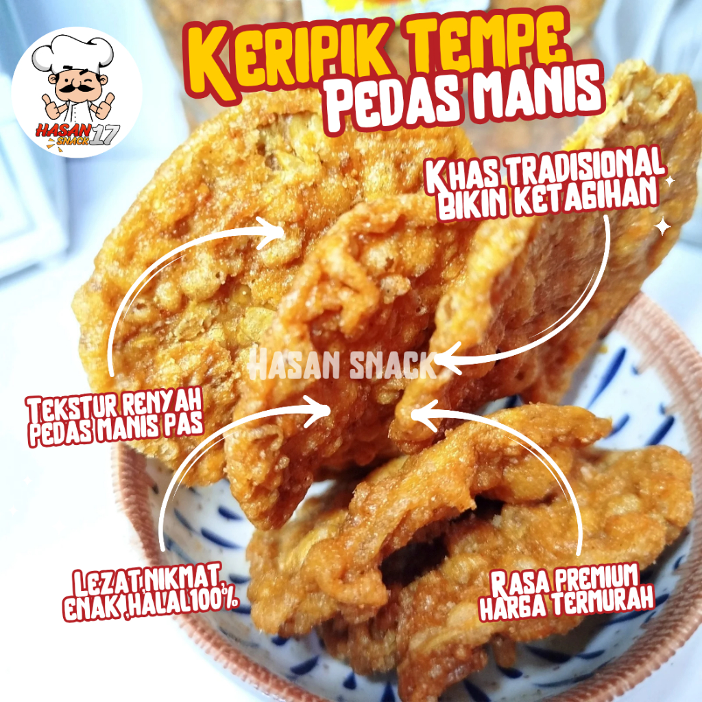 

TEMPE PEDAS MANIS 250 GRAM / GRATIS ONGKIR BISA COD/ SUPER RENYAH KRIUK ENAK LEZAT / CEMILAN SNACK / MAKANAN RINGAN / HASAN SNACK 17