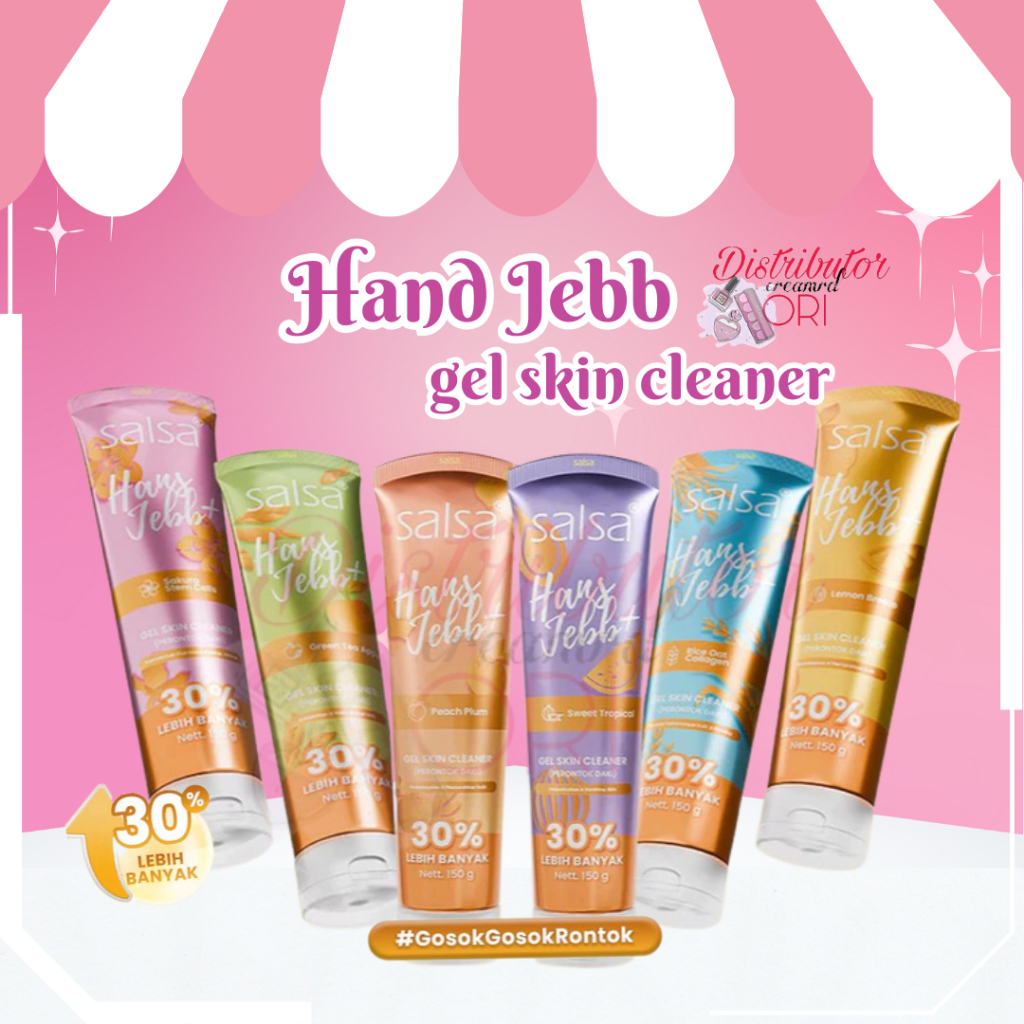 SALSA Hans Jebb Gel Skin Cleaner Indonesia / Perontok Daki  150 GR / sakura lemon green tea sweet ap