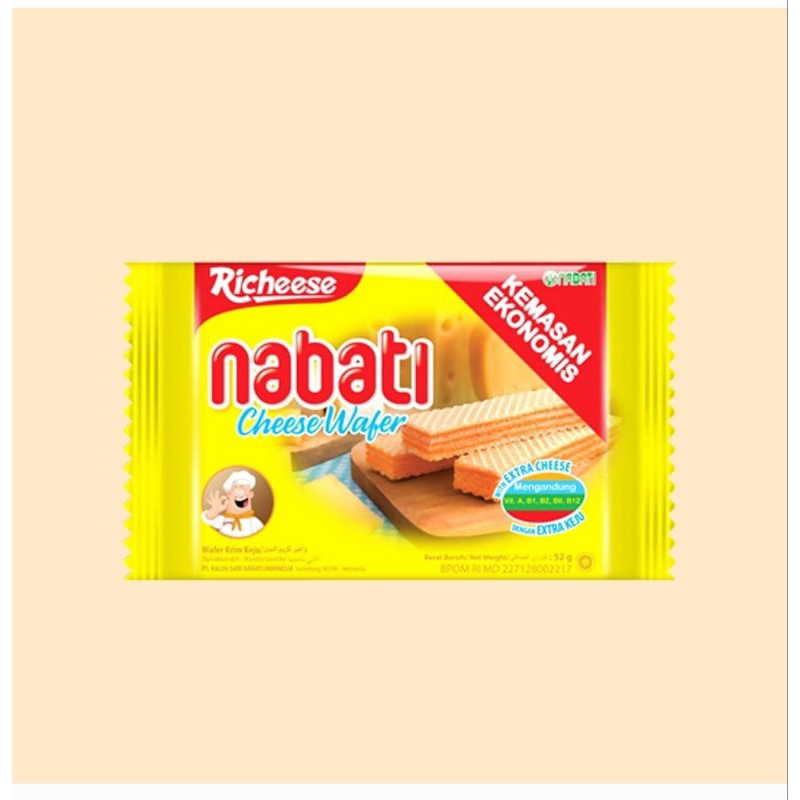 

Richeese NAbati Keju Wafer 50gr pack isi 5 pcs