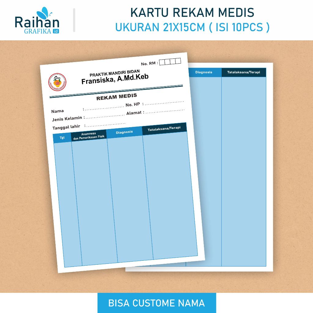 

Kartu Rekam Medis Bidan ( Isi 10Pcs )