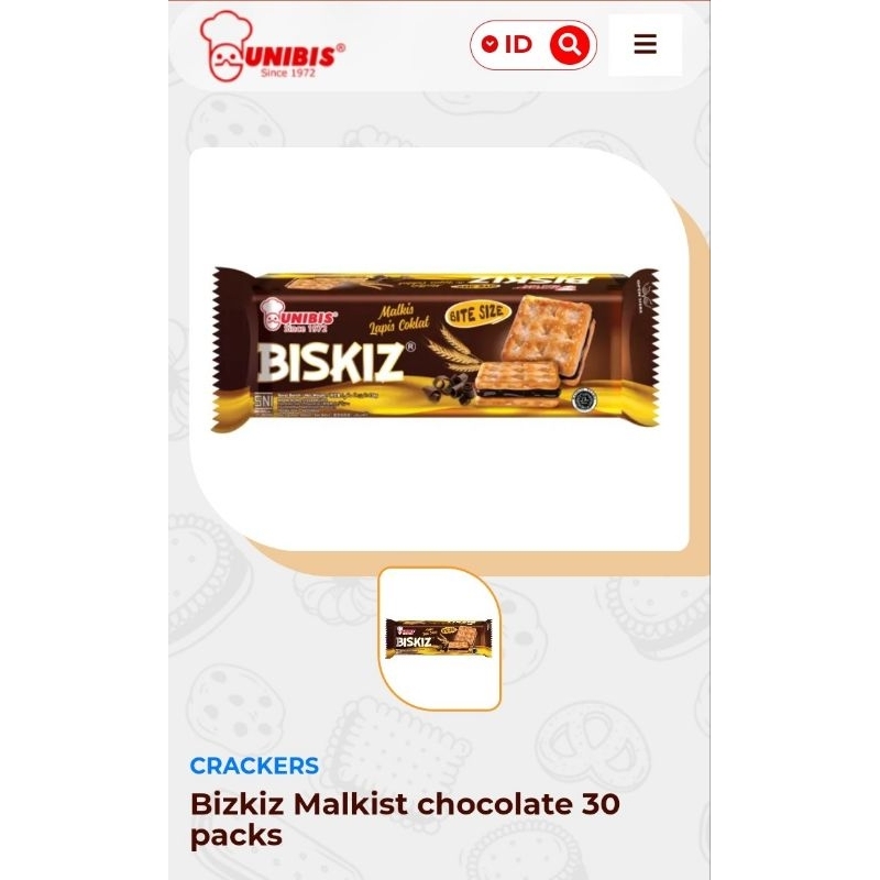 

BISKIZ MALKIST CHOCOLATE 120GR Snacks Biskuit Makanan Coklat