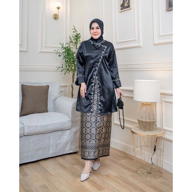set tunic payet melayu/setelan kebaya pesta pernikahan