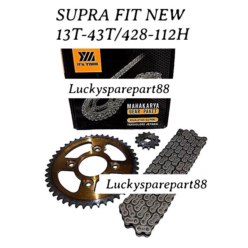 Gear Paket Gir Set Supra Fit New Supra X 125 Karisma Revo 13T-43T / 428H - 112H YIMM KUNING