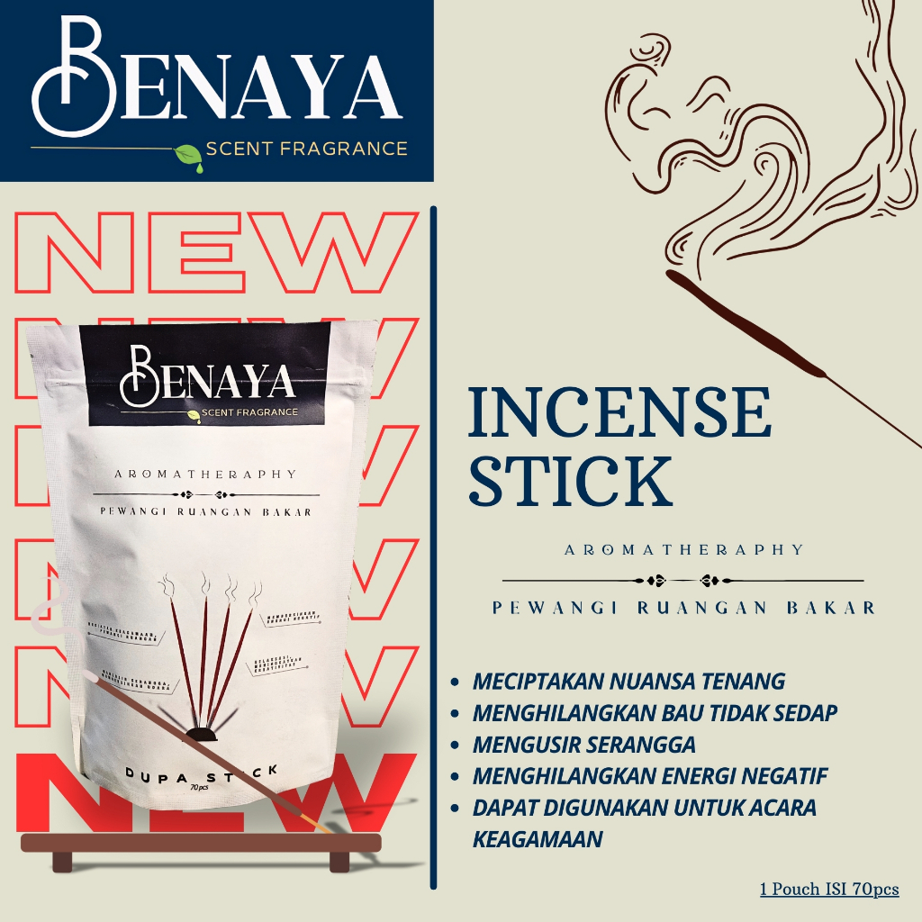 BENAYA DUPA STICK AROMATERAPI BAKAR RELAKSASI PEWANGI RUANGAN BAKAR