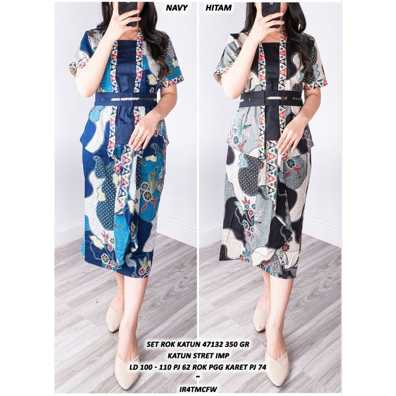 STELAN ROK BATIK BAJU KE GEREJA FORMAL ONE SET ASD 471322