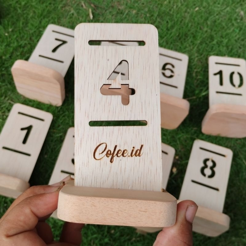 Nomer Meja Kayu Minimali | Nomer Meja Cafe | Nomer Meja Custom Lase Cutting