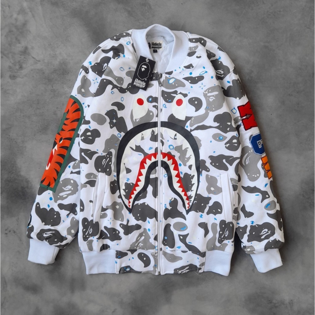 JAKET VARSITY BAPE WGM CAMO FULL PRINT  - BOMBER A BATHING APE PREMIUM