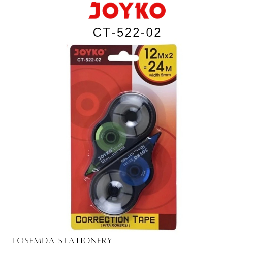 

Correction Tape Joyko CT-522-02 / Tipe x Pita Joyko / 1 SET ISI 2 PCS