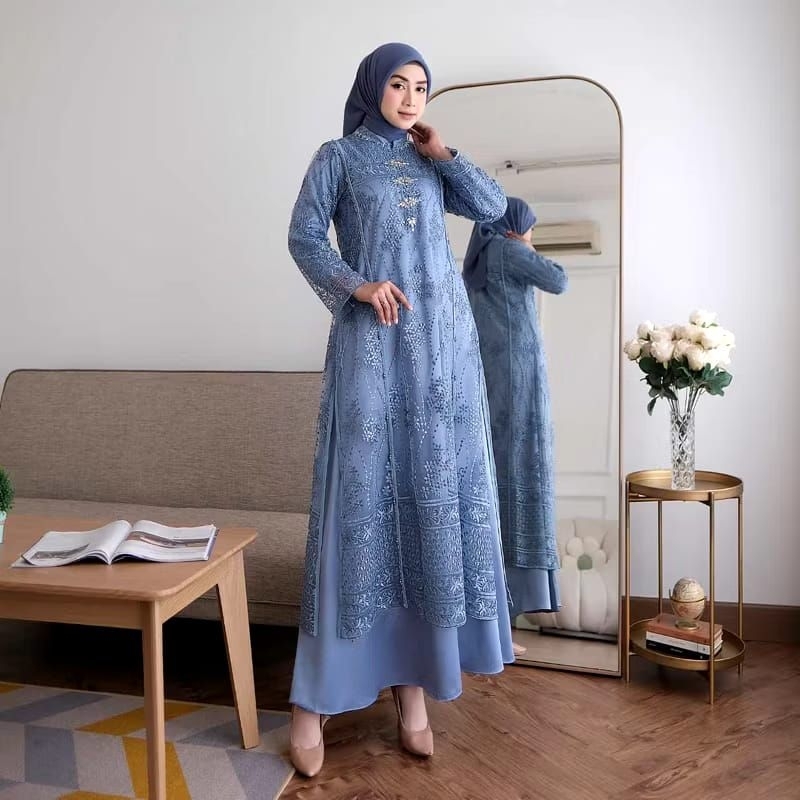 Gamis Farissa Original Branded - Gamis Lebaran Trending - Gamis Pesta Kekinian