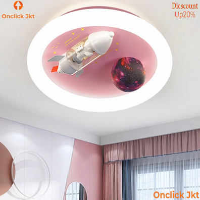 Lampu Plafon LED Kamar Tidur Anak-anak Lampu Plafon Bentuk Astronot Dekorasi Dordic Ruang anak