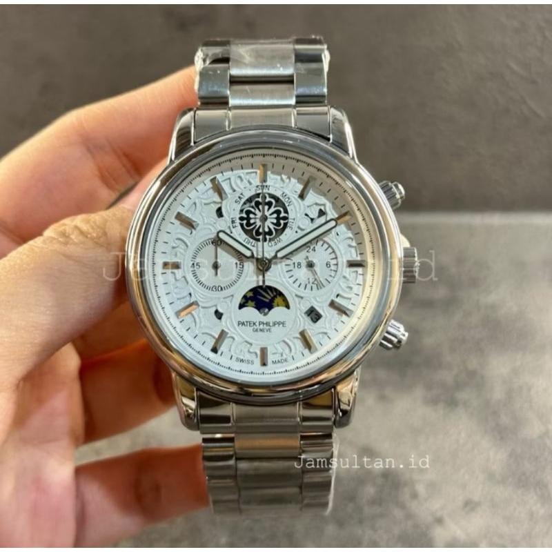 Jam Tangan Patek Philippe Chrono Moonface Super Premium Jam Tangan Pria