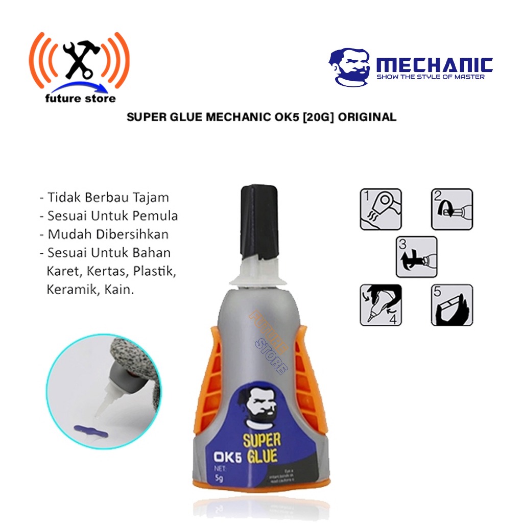 

MECHANIC OK5 SUPER GLUE - LEM SUPER KUAT SERBAGUNA ORIGINAL
