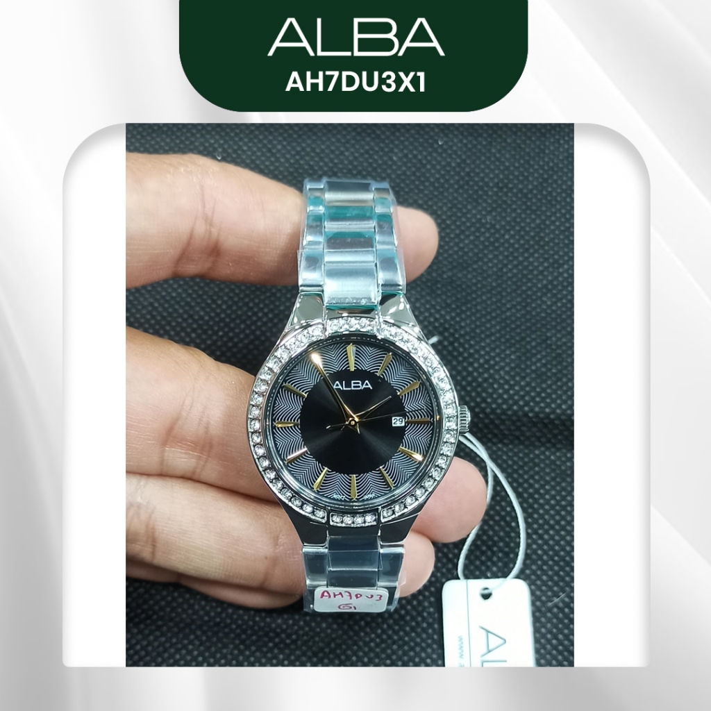 Jam Tangan Wanita Alba AH7DU3X1 Black Dial Original