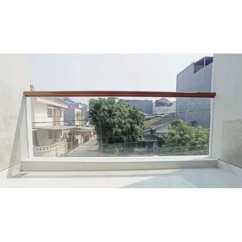 balkon kaca fremles, kaca 10mm tempred