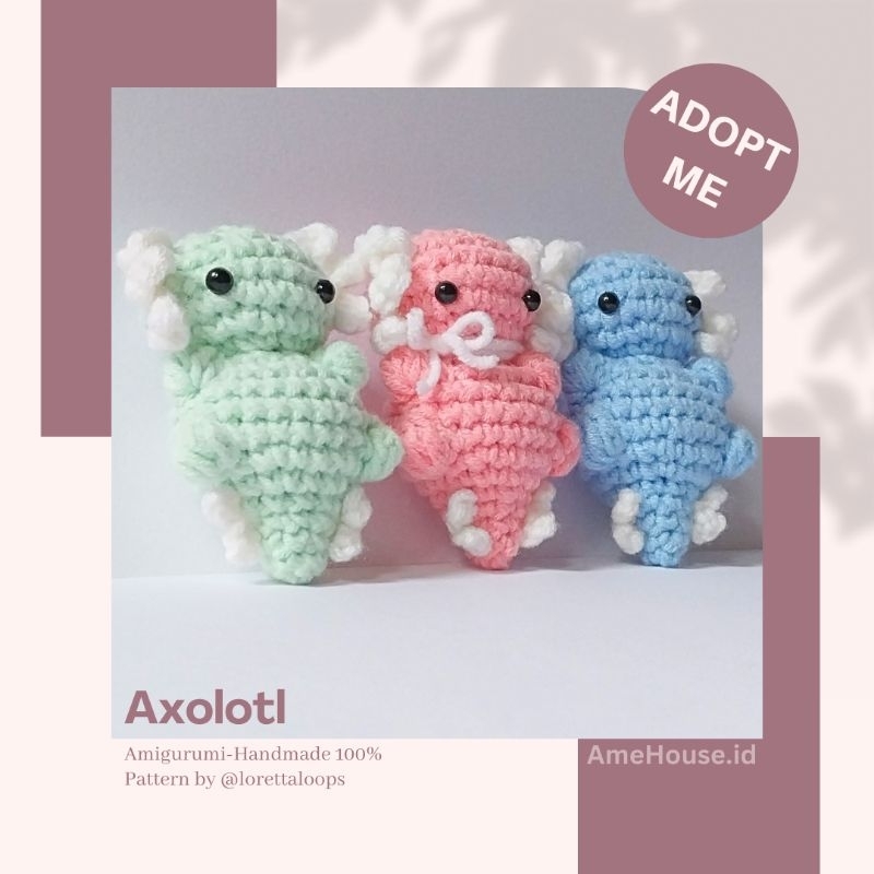 Amigurumi Axolotl | Boneka Rajut Axolotl - AmeHouse.id