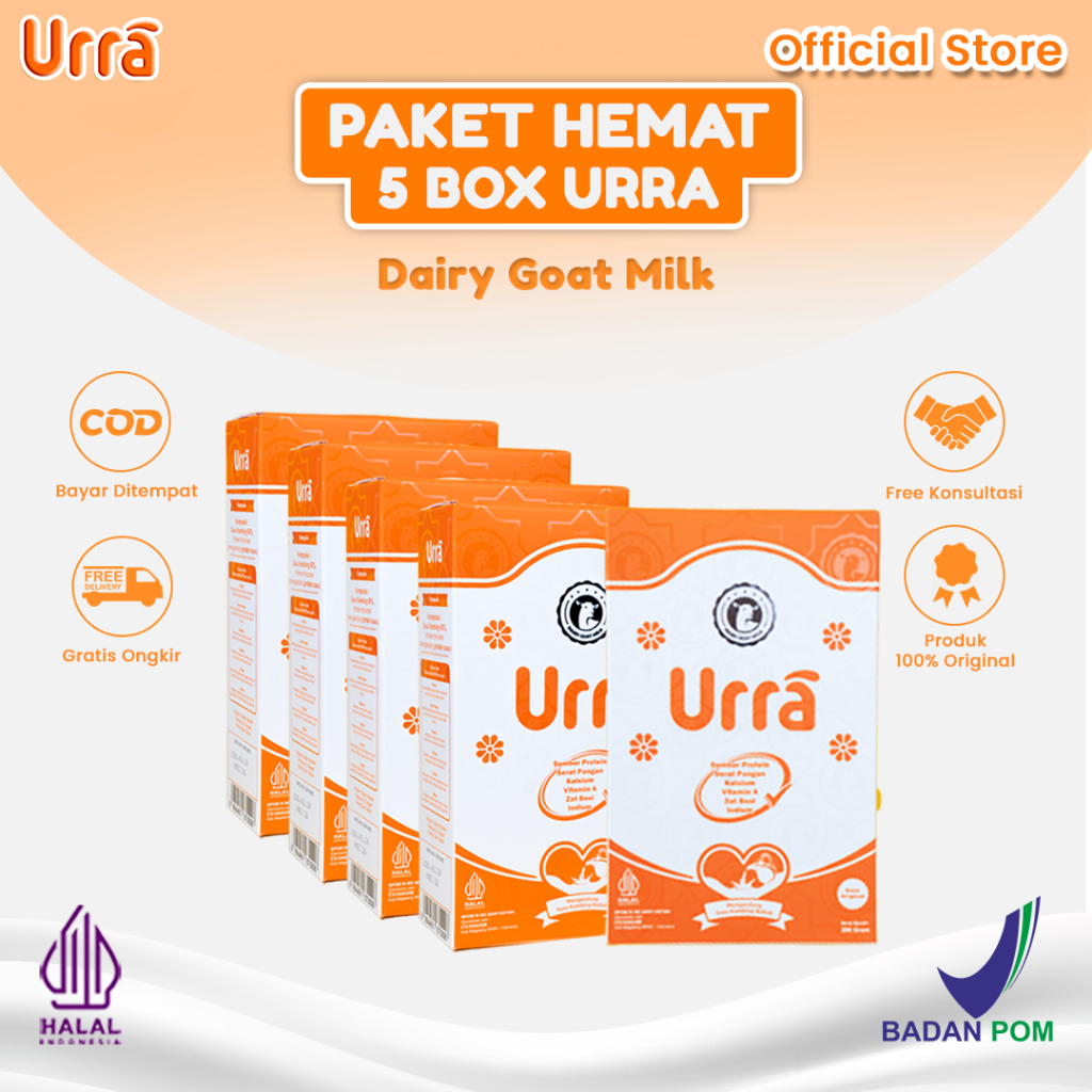 

URRA Susu Kambing Saanen Untuk Penambah Berat Badan & Tinggi Badan Anak - 5 Box