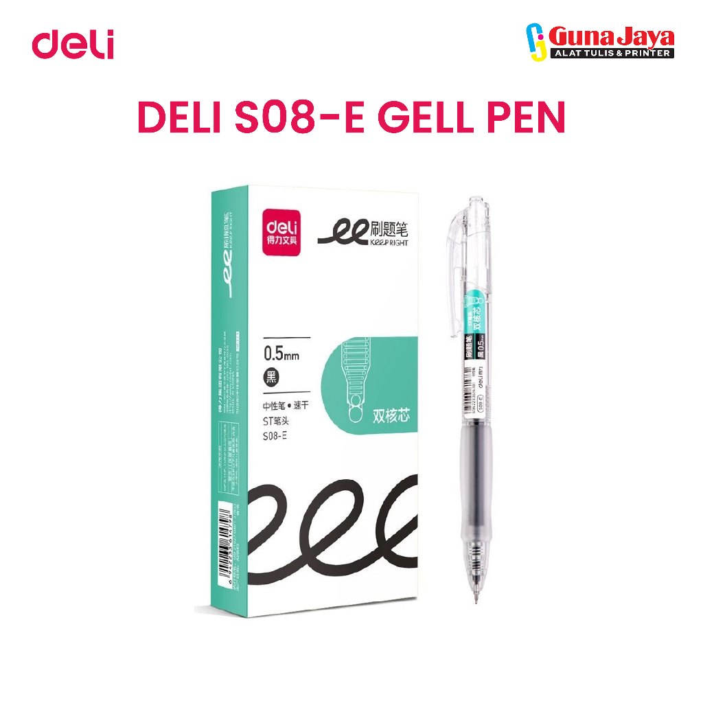 

DELI S08-E GELL PEN - PULPEN GEL WARNA HITAM