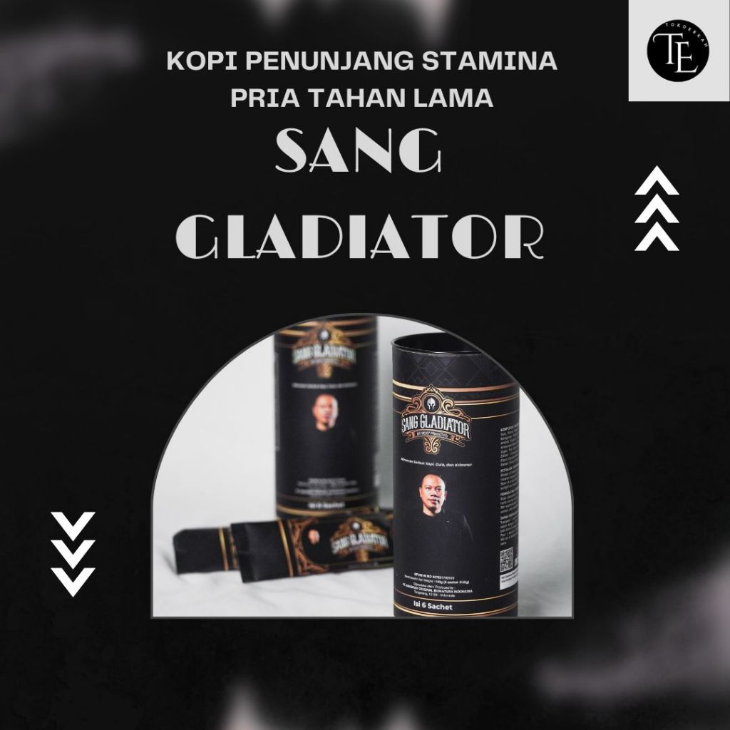 

Sang Gladiator Coffee by Vicky Prasetyo Kopi Pilihan Pria - Halal & Bpom - 1 Pack isi 6 Sachet
