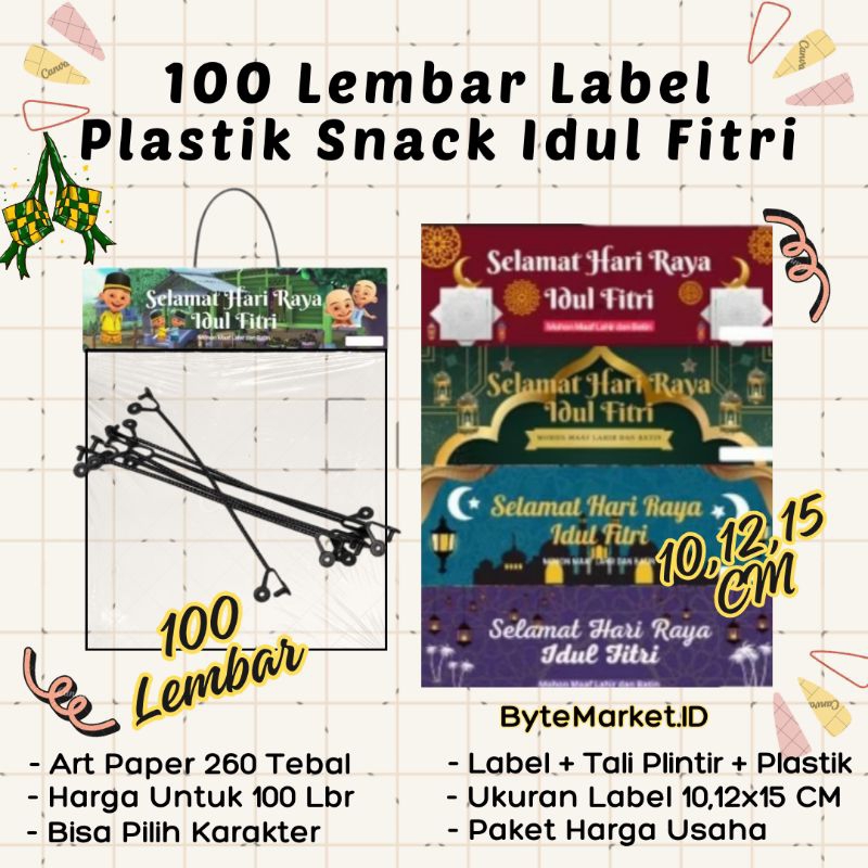 

[100Pasang] Plastik Label Ukuran 10,12,15 Cm Ulang Tahun dan Label Lebaran Plastik Lebaran Dll