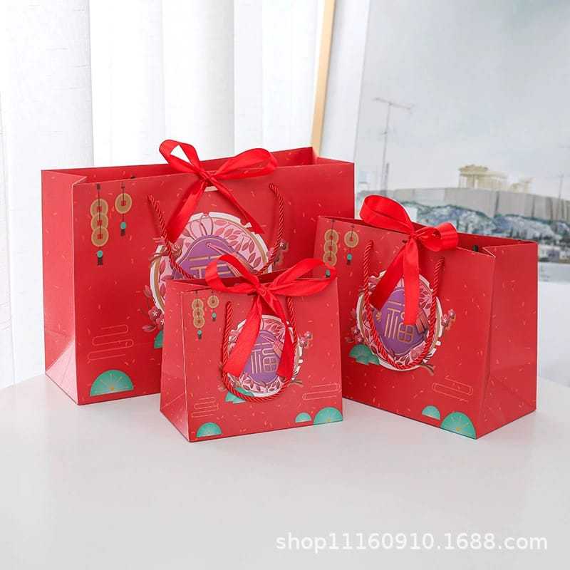 

[8Ave ] Lengkap Pita | Paperbag Premium Kantong Kado Kantong Hampers Imlek Tas Hampers Imlek Hok Merah Tebal