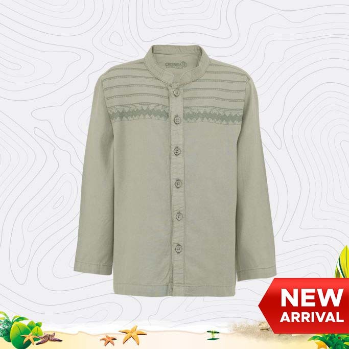 Cressida Kemeja Koko Kids Boy Green - VB409J