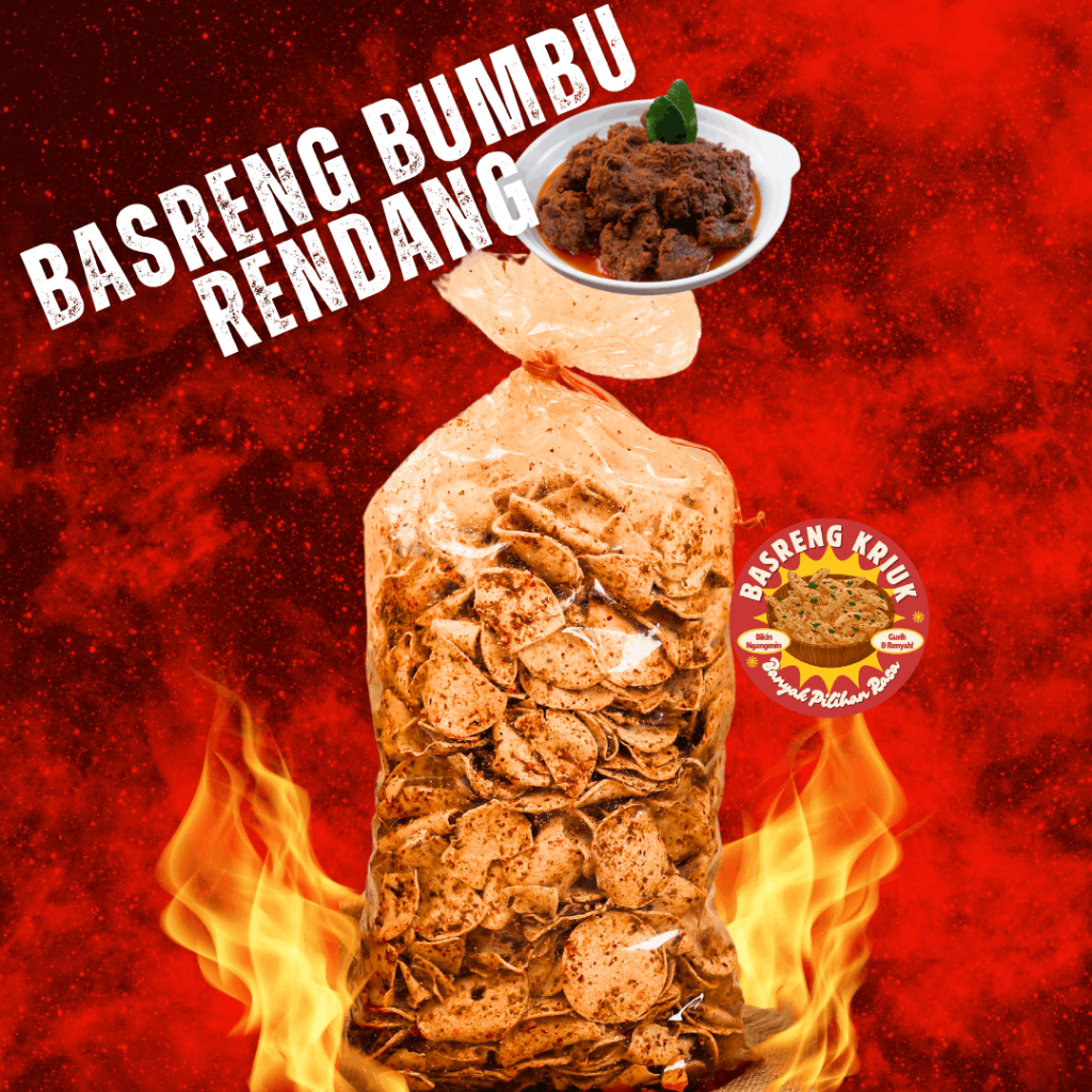 

Basreng Tipis Bumbu Rendang 250g - Basreng Kriuk