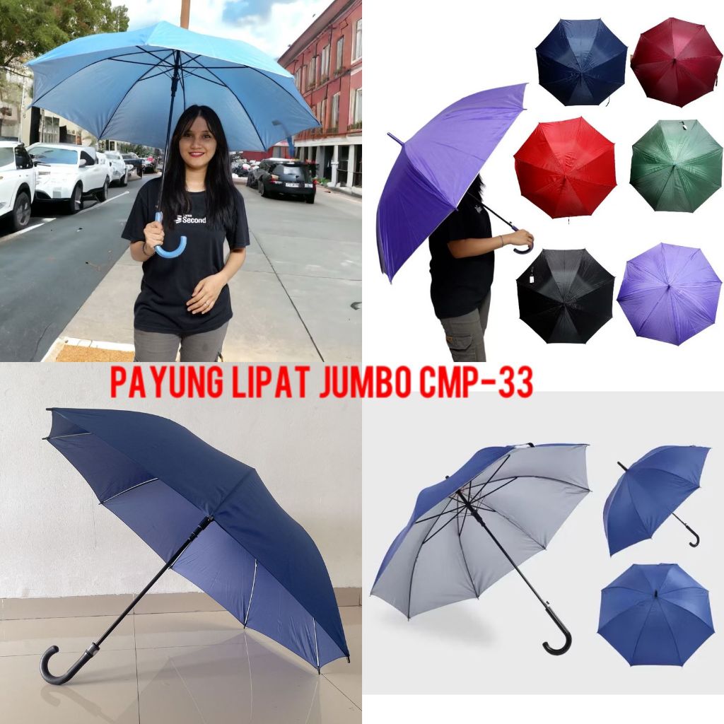 PAYUNG LIPAT POLOS JUMBO CMP-33/Payung Lipat Besar Anti UV Matahari