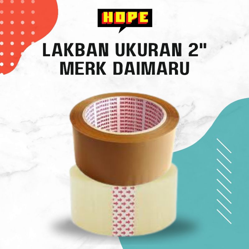 

Lakban Merk Daimaru Ukuran 2" - Coklat / Bening