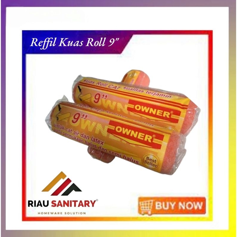 

reffil bulu kuas owner orange dan putih nevada 9 inch