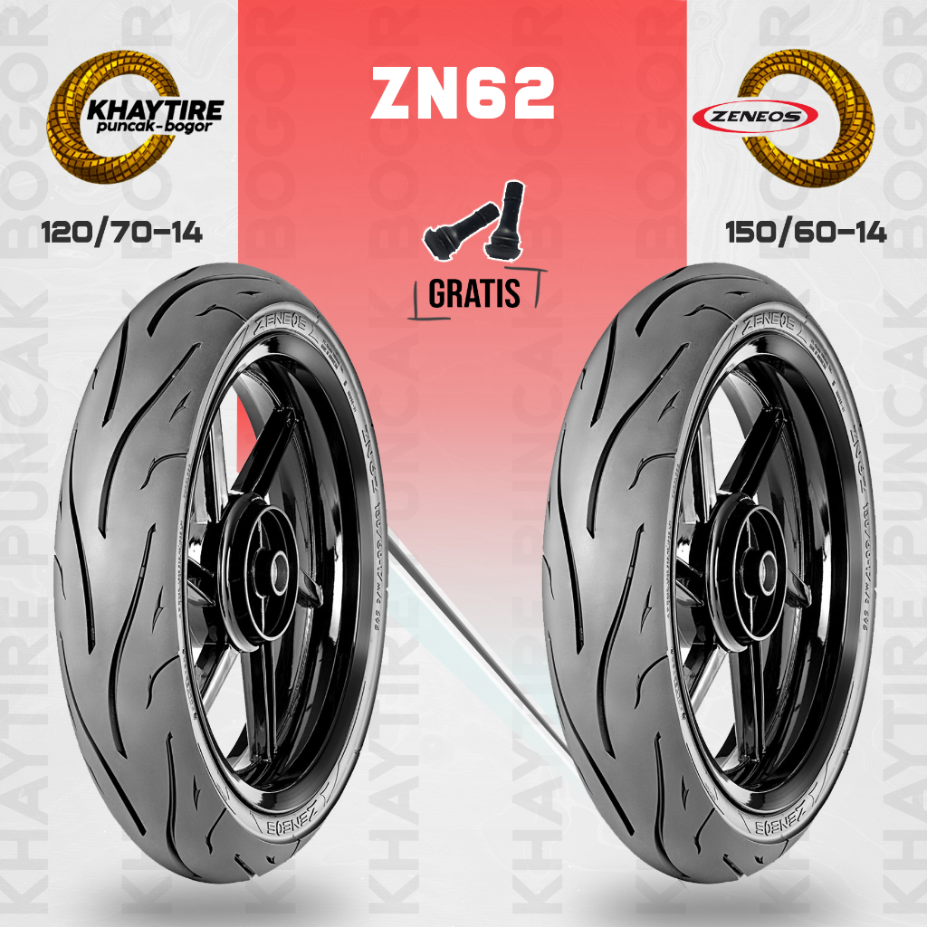 Paket Ban Tubles Motor AEROX ZENEOS ZN62 120/70 - 150/60 Ring 14