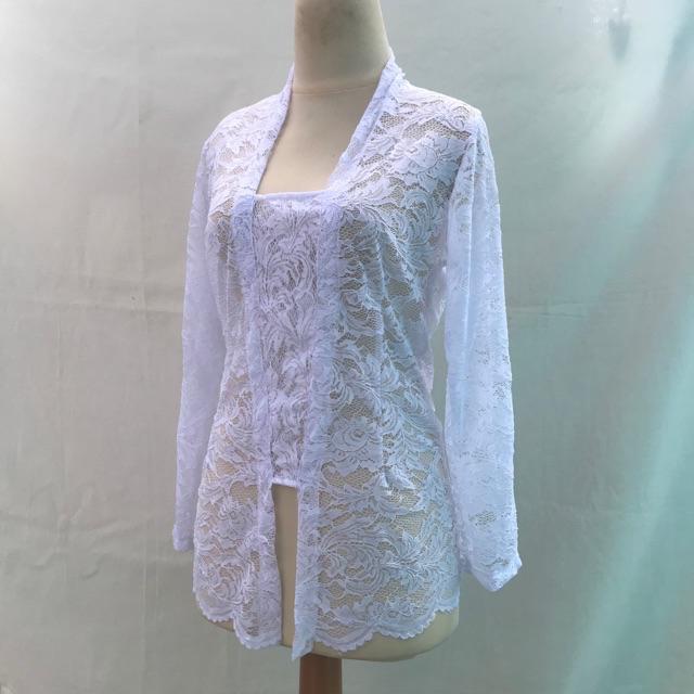 kebaya burkat kutu baru  lengan panjang/ atasan kebaya baju tradisional