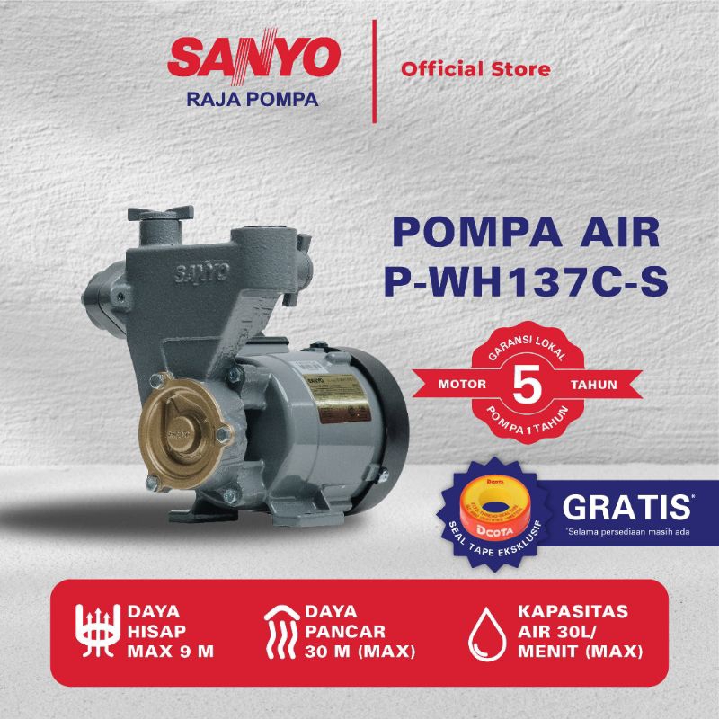 Mesin Pompa Air SANYO P-WH137C Non Otomatis