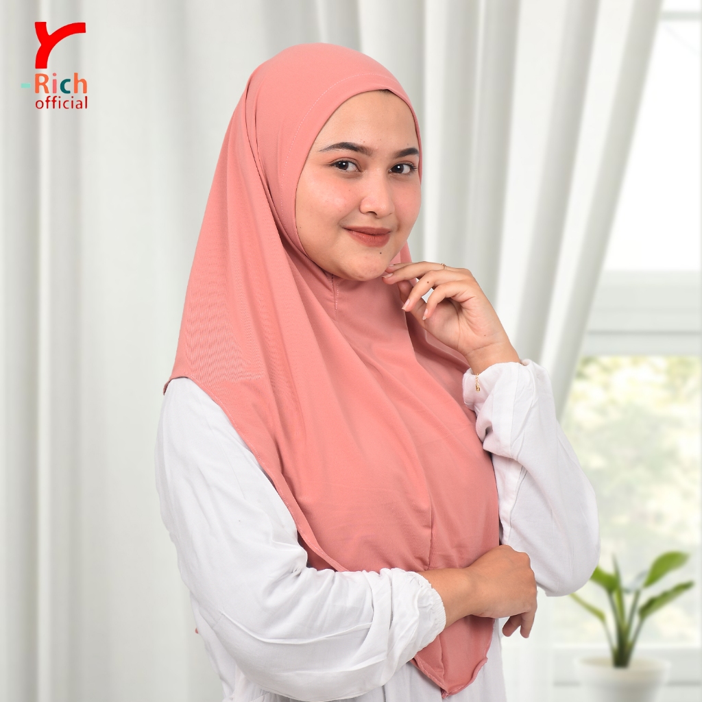Yrich - Bergo Daily Non Pet Jersey Premium | Hijab Instan Bergo Non Pet Size M
