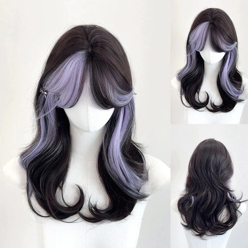 wig korean style wig wanita full kepala 45CM wik rambut wanita curly rambut wig 2 warna