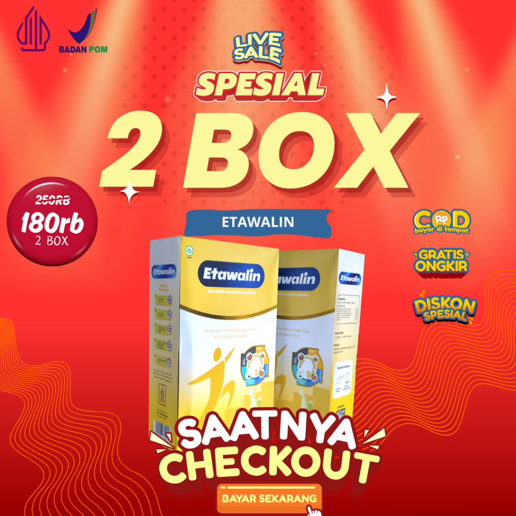 

Etawalin 2 Box Etawalin Susu Kambing Etawa Herbal - Redakan Pegal Linu & Nyeri Sendi
