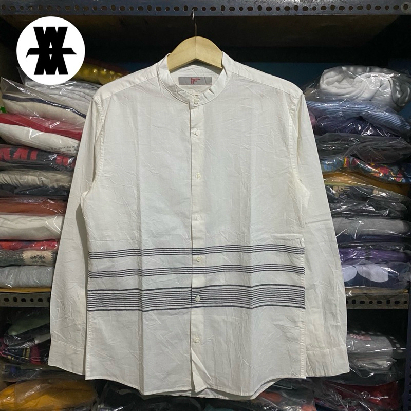 8 Seconds Kr Stripped Shanghai Collar L/S Shirt Putih Size L 71x54