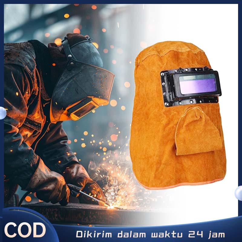 Topeng Las Kulit Kedok Las Otomatis Pelindung Muka Las Topeng Helm Las Kulit