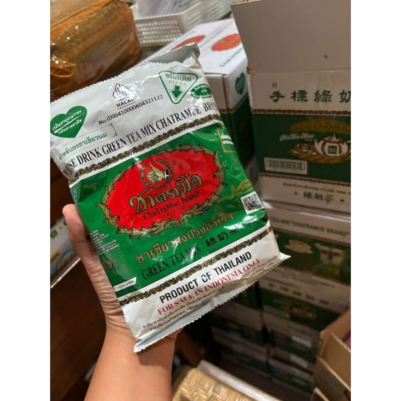 

Thai Tea Chatramue Teh Thailand Chat ra mue Thailand Green Tea Warkop Warung kupi Aceh