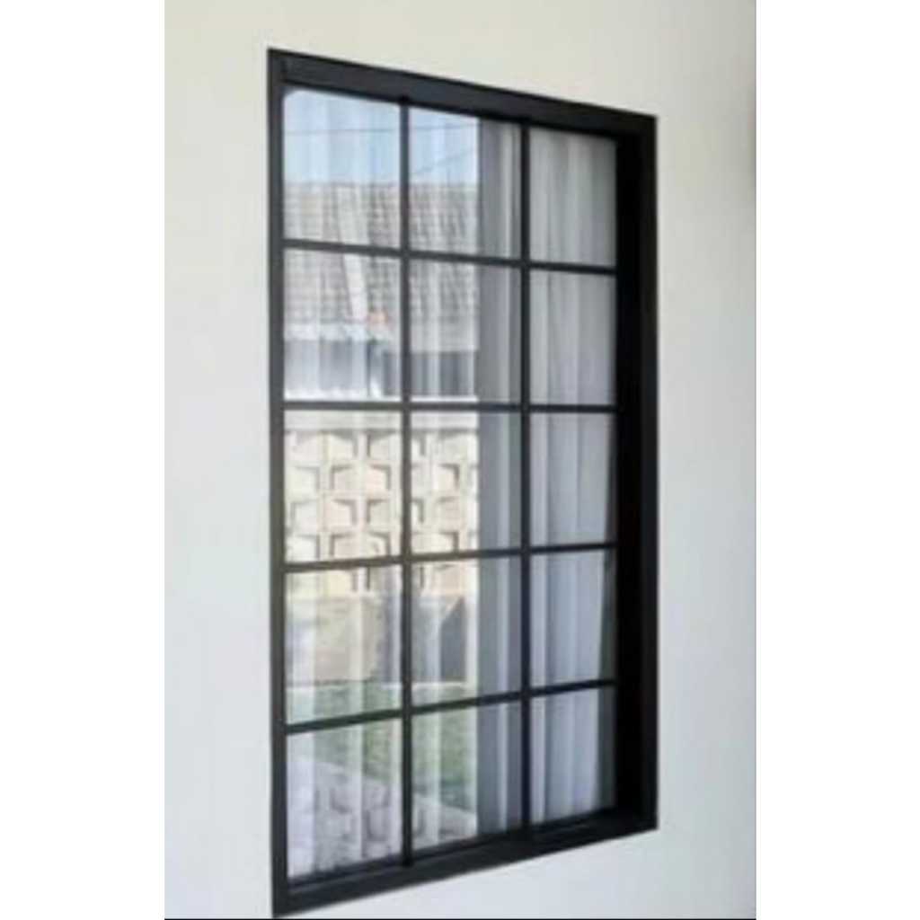 kusen aluminium ornamen partisi /jendela kaca mati 3inci (lebar 120x tinggi 200) tersedia warna