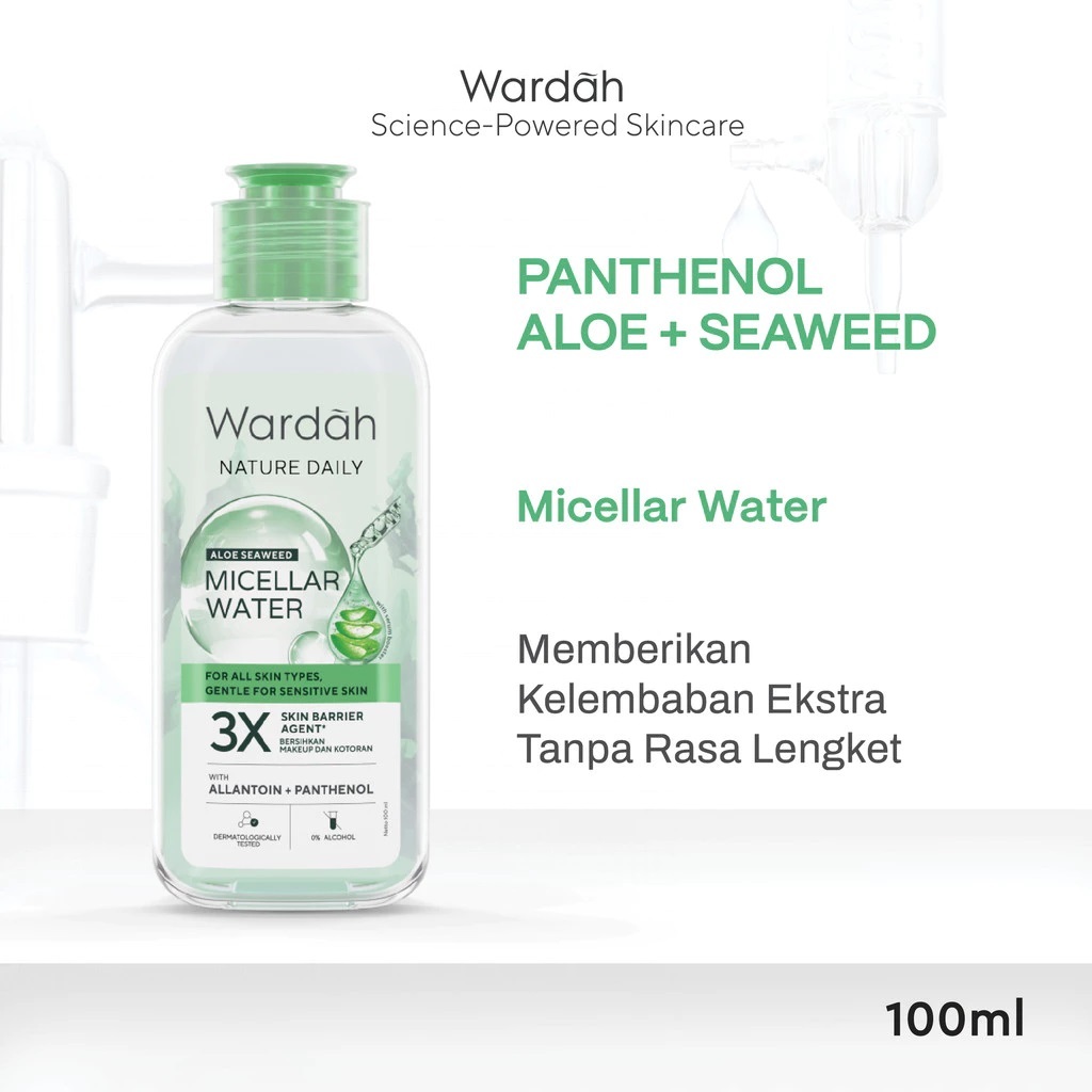 WARDAH Nature Daily Calm & Soothe Micellar Water 100ml || Wardah Nature Daily Seaweed Cleansing Mice