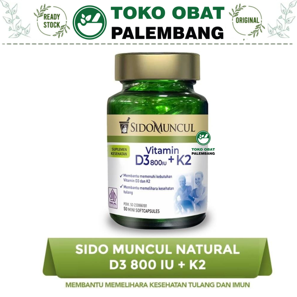 SIDOMUNCUL D3 800IU + K2 50 MINI SOFTCAPSULES SIDO MUNCUL NATURAL D3 800 IU D3K2 D3 + K2 D3+K2 KESEH