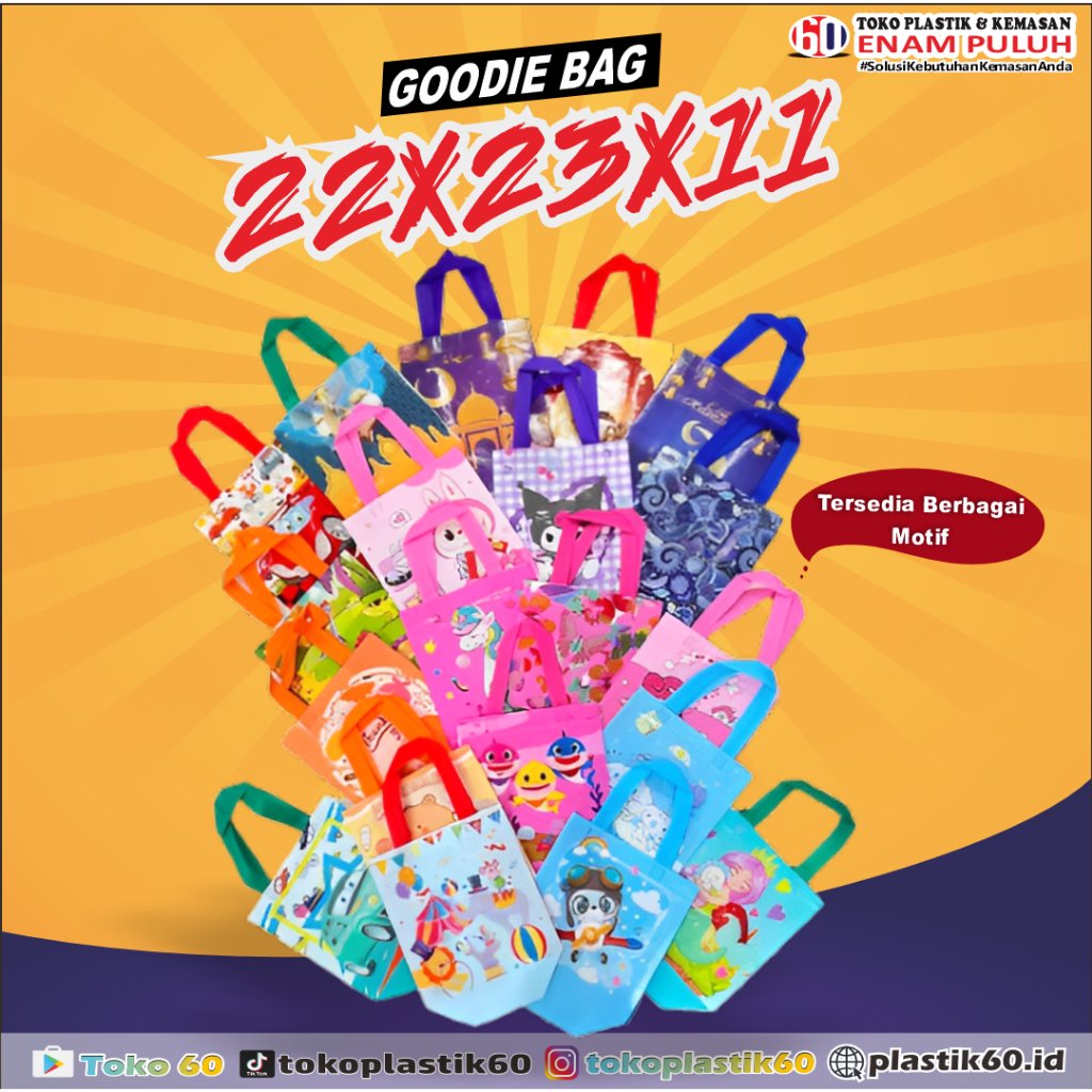 

Goodie Bag Motif Laminasi 22x23x11 Motif Goodie bag Motif isi 12 pcs Tebal Hemat Berkualitas