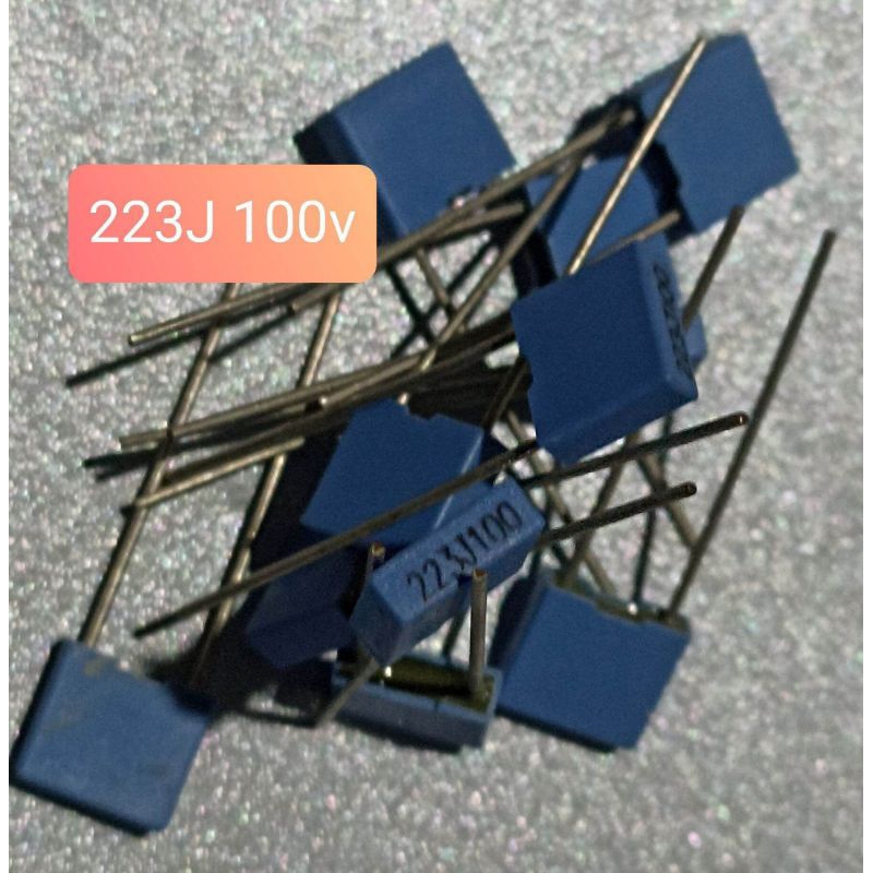10BUAH KAPASITOR MKM 223j 100v 223 j 100 volt mkm mko mkt 223j